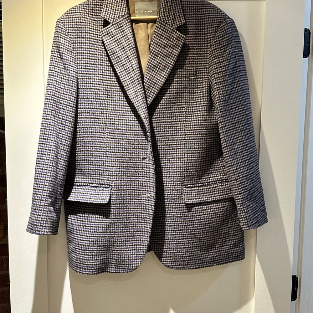 Everlane Gray Wool Blend Blazer Classic Notched Lapel